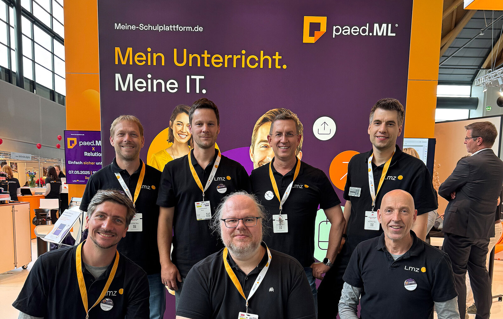 Das paed.ML-Team vom LMZ am Messestand auf der LEARNTEC 2025: Beraten mit viel Engagement und Freude zur schulischen IT-Lösung paed.ML. Foto: Marlene Feller, LMZ