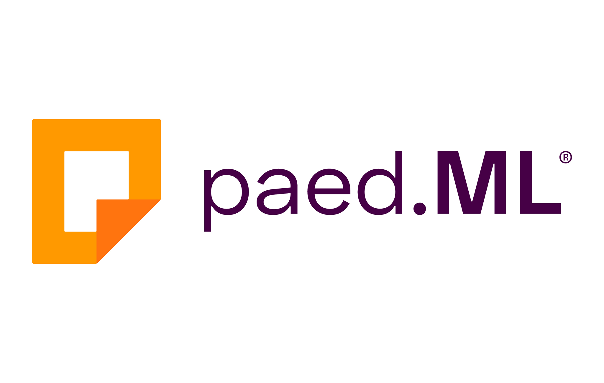 Logo der paedML mit orangem Symbol und violetter Schrift auf weißem Hintergrund – offizielle Wort-Bild-Marke für Schul-IT-Systeme in BW.